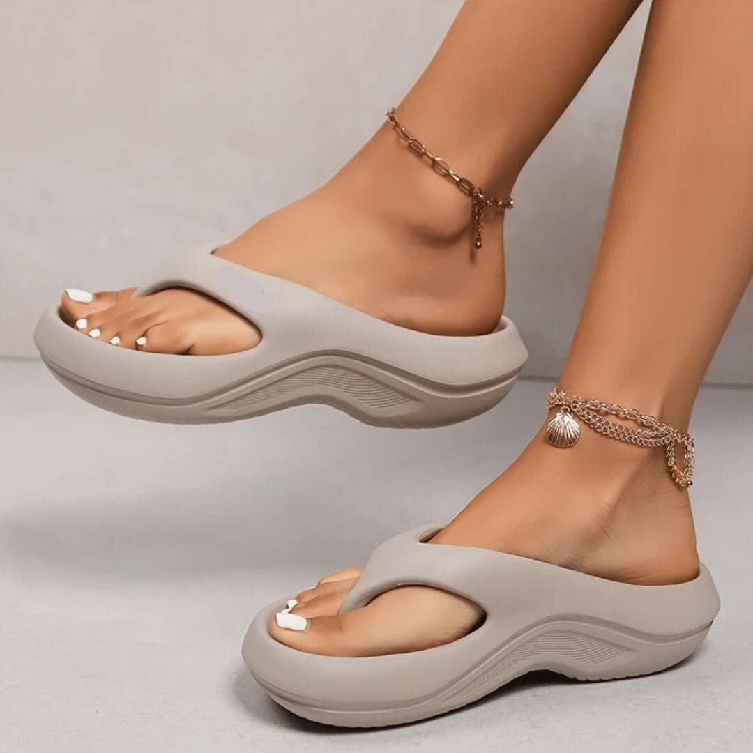 Chinelo Anatômico Feminino SANDÁLIA 001 Loja Facilitez Bege 34