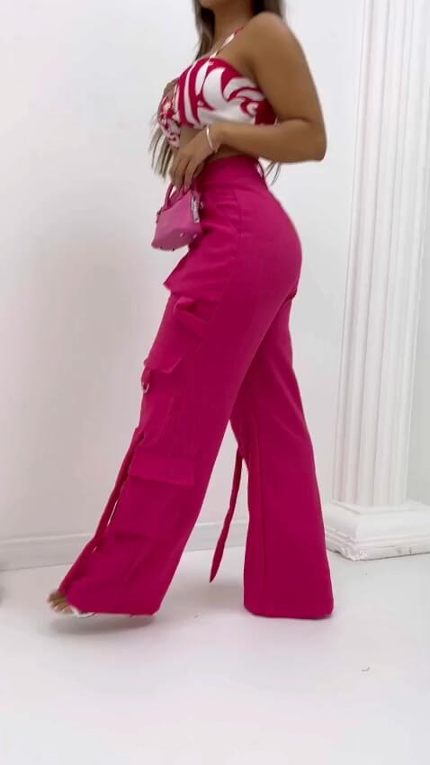 Calça Cargo Maxi Casual Feminino Loja Facilitez 