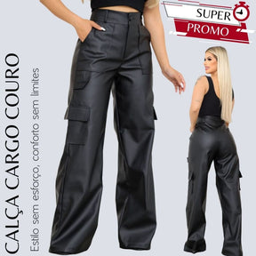 Calça Pantalona Cargo Couro Feminina CALÇA CARGO 001 Loja Facilitez 