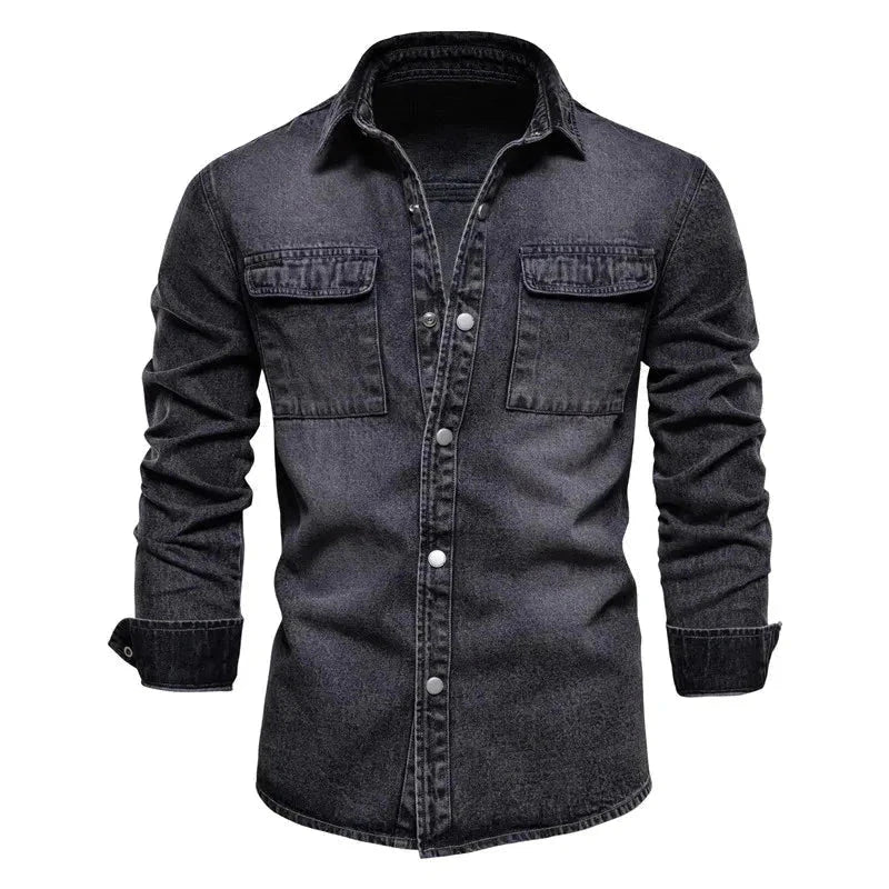 Camisa Masculina Casual Alpha G3 - CamisaCasual002 Sr Aflha Preto P 50-60kg 