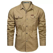 Camisa Masculina Manga Longa Militar Camisa Manga Longa Masculina Militar Sr Alpha Marrom P 