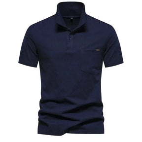 Camisa Masculina Polo 100% Algodão CAMISA08 G2 Sr Alpha Azul Marinho P - 60-70kg 