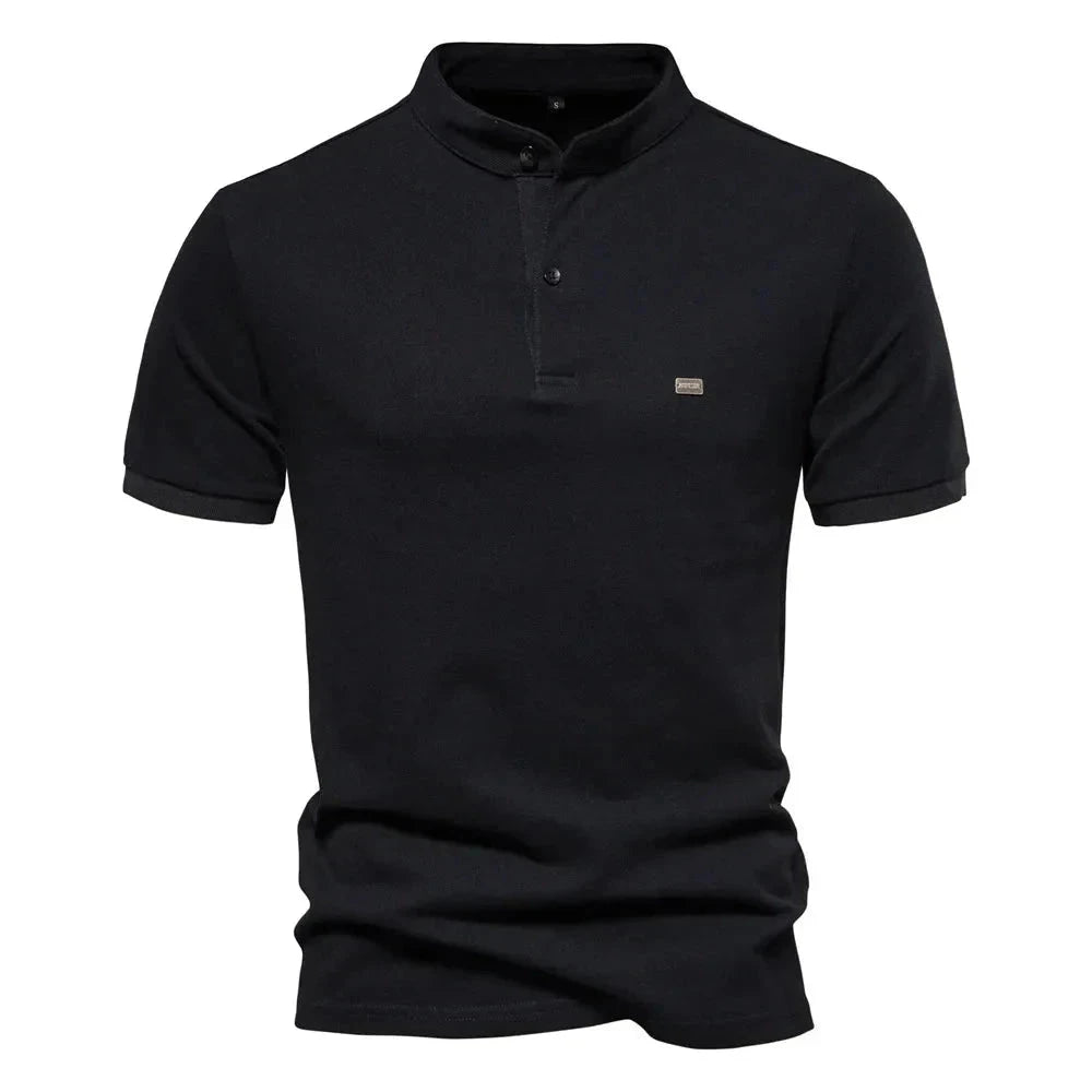 Camisa Masculina Polo Gola Padre G25 - CAMISA007 Sr Alpha Preto P - 60-70kg 