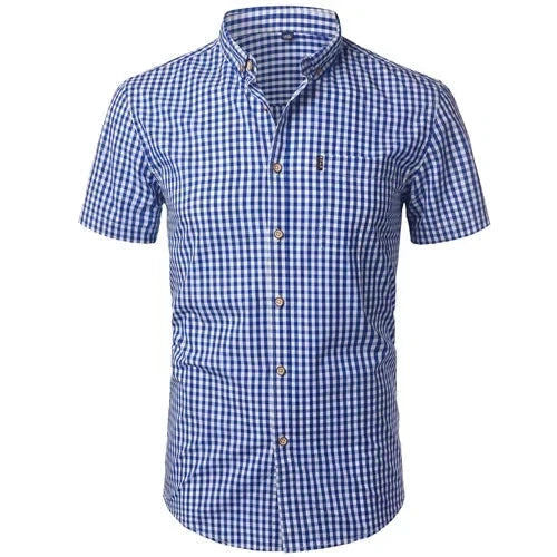 Camisa Social Masculina Manga Curta CAMISA001 G2 Sr Alpha Azul Escuro 38 