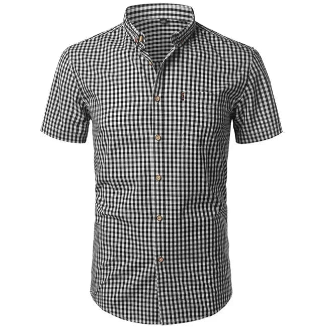 Camisa Social Masculina Manga Curta CAMISA001 G2 Sr Alpha Preto 38 