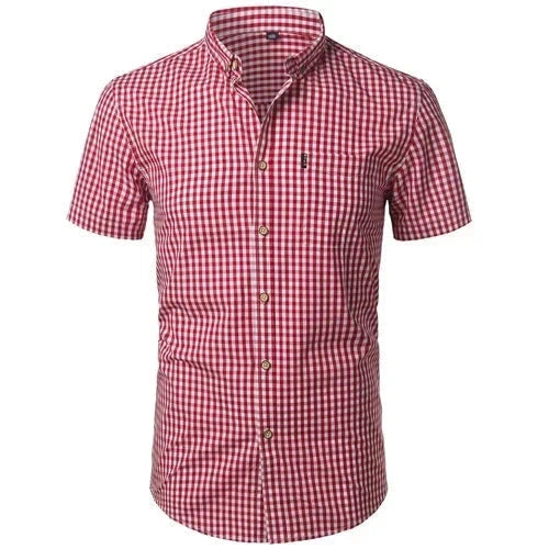 Camisa Social Masculina Manga Curta CAMISA001 G2 Sr Alpha Vermelho 38 