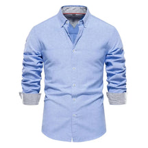 Camisas Masculina Manga Longa Oxford CAMISA005 G2 Sr Alpha Azul 40 