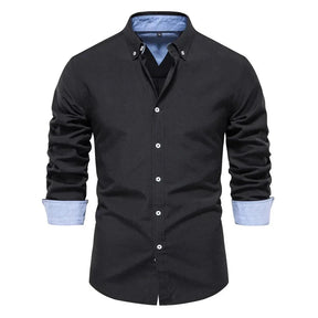 Camisas Masculina Manga Longa Oxford CAMISA005 G2 Sr Alpha Preto 40 