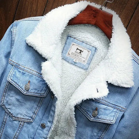 Jaqueta Masculina Jeans Com Lã Jaqueta Jeans Masculina Forrada em Lã Sr Alpha 