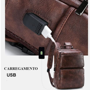Mochila de Couro com Carregador Integrado G2 MOCHILA 01 Sr Alpha 